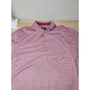 Jos. A. Bank Traveler's Polo Shirt Men's XL Short Sleeve Red White Diamonds